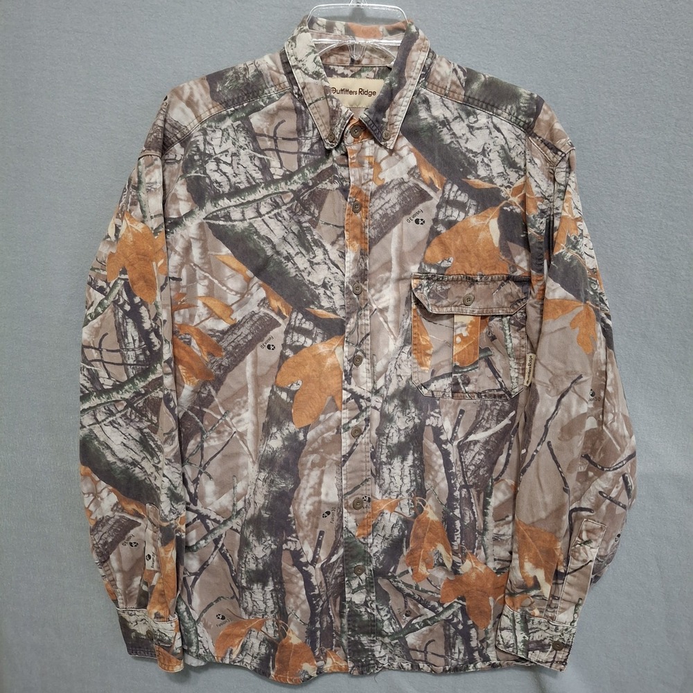 Outfitters‎ Ridge Fusion 3-D Camo Shirt Mens Large L 42/44 Hunting Button Up LS